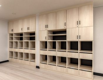 Wooden,Shoe,Racks,In,The,Entrance,Of,A,Japanese,School